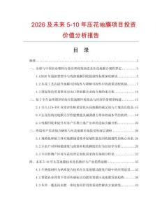 2026及未来5-10年压花地膜项目投资价值分析报告