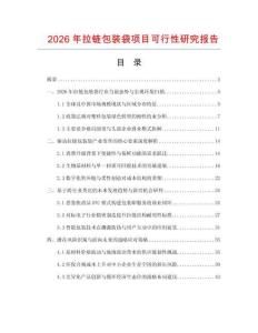 2026年拉鏈包裝袋項目可行性研究報告
