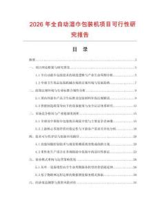 2026年全自動濕巾包裝機項目可行性研究報告
