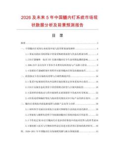 2026及未來5年中國髓內釘系統市場現狀數據分析及前景預測報告
