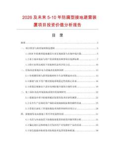 2026及未来5-10年防腐型接地避雷装置项目投资价值分析报告