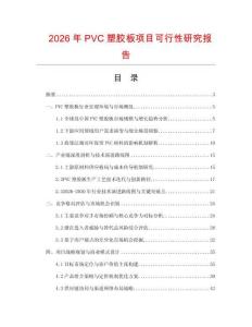 2026年PVC塑膠板項目可行性研究報告