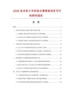 2026及未來5年彩色水景噴泉項目可行性研究報告