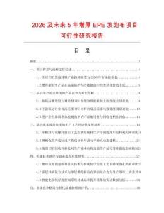 2026及未來5年增厚EPE發泡布項目可行性研究報告