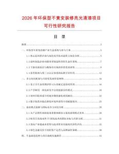 2026年環(huán)保型不黃變裝修亮光清漆項(xiàng)目可行性研究報(bào)告