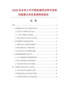 2026及未來5年中國機械傳動帶市場現狀數據分析及前景預測報告