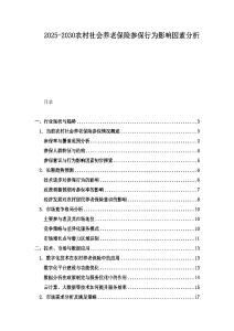2025-2030農村社會養老保險參保行為影響因素分析