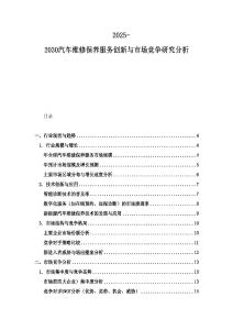 2025-2030汽车维修保养服务创新与市场竞争研究分析
