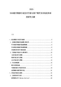 2025-2030航空维修行业技术升级与客户维护及市场竞争深度研究文献