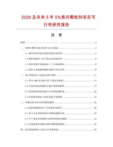 2026及未來5年5%紫丹顆粒劑項目可行性研究報告