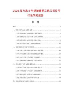 2026及未來5年焊接錐柄立銑刀項目可行性研究報告