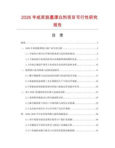 2026年紙漿脫墨漂白劑項目可行性研究報告