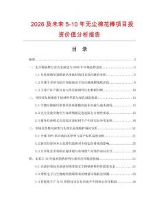 2026及未來5-10年無塵棉花棒項目投資價值分析報告