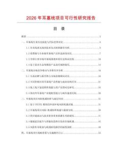 2026年耳塞線項目可行性研究報告