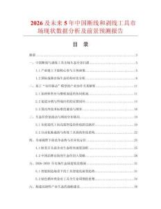 2026及未來5年中國斷線和剝線工具市場現(xiàn)狀數(shù)據(jù)分析及前景預(yù)測報(bào)告