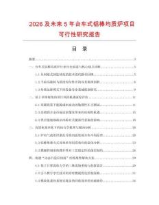 2026及未來5年臺車式鋁棒均質爐項目可行性研究報告
