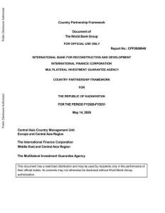 哈薩克斯坦2026財(cái)年至2031財(cái)年國家伙伴關(guān)系框架 COUNTRY PARTNERSHIP FRAMEWORK FOR KAZAKSTAN (FY26-31)