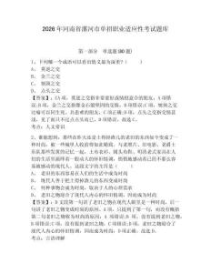 2026年河南省漯河市单招职业适应性考试题库附参考答案详解（夺分金卷）