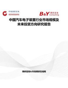 中國汽車電子裝置行業(yè)市場規(guī)模及未來投資方向研究報告