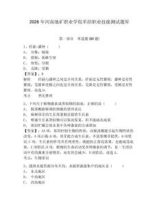 2026年河南地礦職業學院單招職業技能測試題庫帶答案詳解（基礎題）