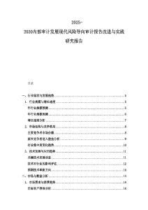 2025-2030內(nèi)部審計(jì)發(fā)展現(xiàn)代風(fēng)險(xiǎn)導(dǎo)向?qū)徲?jì)報(bào)告改進(jìn)與實(shí)踐研究報(bào)告