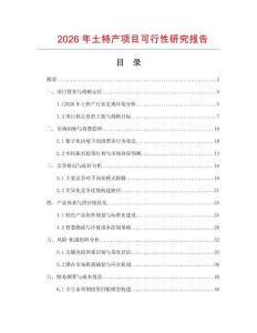 2026年土特產項目可行性研究報告