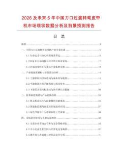 2026及未來5年中國刀口過渡轉彎皮帶機市場現狀數據分析及前景預測報告