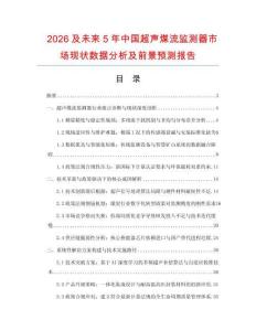 2026及未來5年中國超聲煤流監測器市場現狀數據分析及前景預測報告