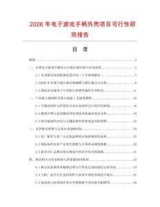 2026年電子游戲手柄外殼項目可行性研究報告