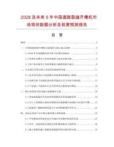 2026及未來(lái)5年中國(guó)道路裂縫開(kāi)槽機(jī)市場(chǎng)現(xiàn)狀數(shù)據(jù)分析及前景預(yù)測(cè)報(bào)告