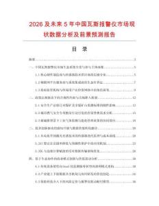 2026及未來5年中國瓦斯報警儀市場現狀數據分析及前景預測報告