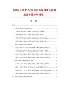 2026及未來5-10年內后視鏡鏡片項目投資價值分析報告