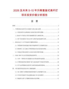 2026及未來5-10年升降套接式高桿燈項目投資價值分析報告