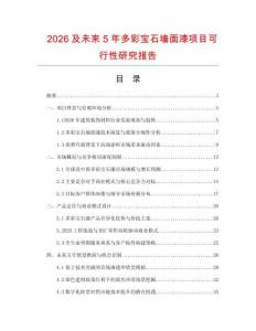 2026及未来5年多彩宝石墙面漆项目可行性研究报告