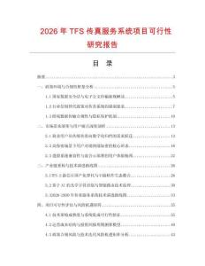 2026年TFS傳真服務(wù)系統(tǒng)項目可行性研究報告