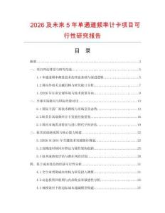 2026及未来5年单通道频率计卡项目可行性研究报告