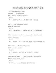 2025年新編英語(yǔ)語(yǔ)法考點(diǎn)解析試卷