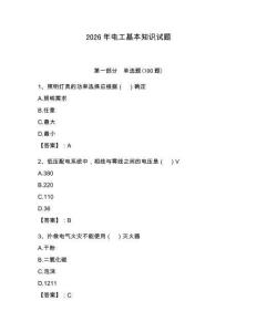 2026年电工基本知识试题（轻巧夺冠）