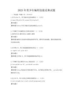 2025年青少年编程技能竞赛试题