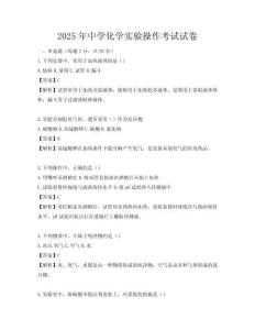2025年中學化學實驗操作考試試卷