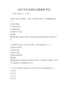 2025年行業規范試題解析考試