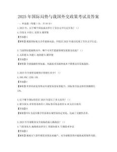 2025年国际局势与我国外交政策考试及答案