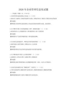 2026年企業管理信息化試題