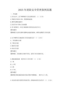 2025年消防安全管理條例真題