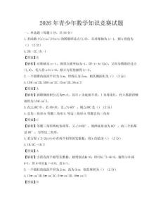 2026年青少年數學知識競賽試題