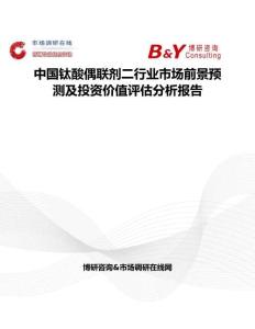 中国钛酸偶联剂二行业市场前景预测及投资价值评估分析报告