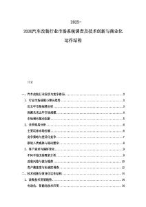 2025-2030汽車改裝行業市場系統調查及技術創新與商業化運作結構