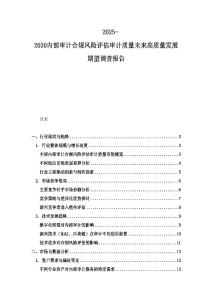 2025-2030內部審計合規風險評估審計質量未來高質量發展期望調查報告