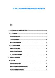 2025无人机遥感测绘行业政策环境与市场机遇分析