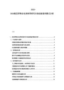 2025-2030批發零售業電商轉型研究市場創新盈利模式分析